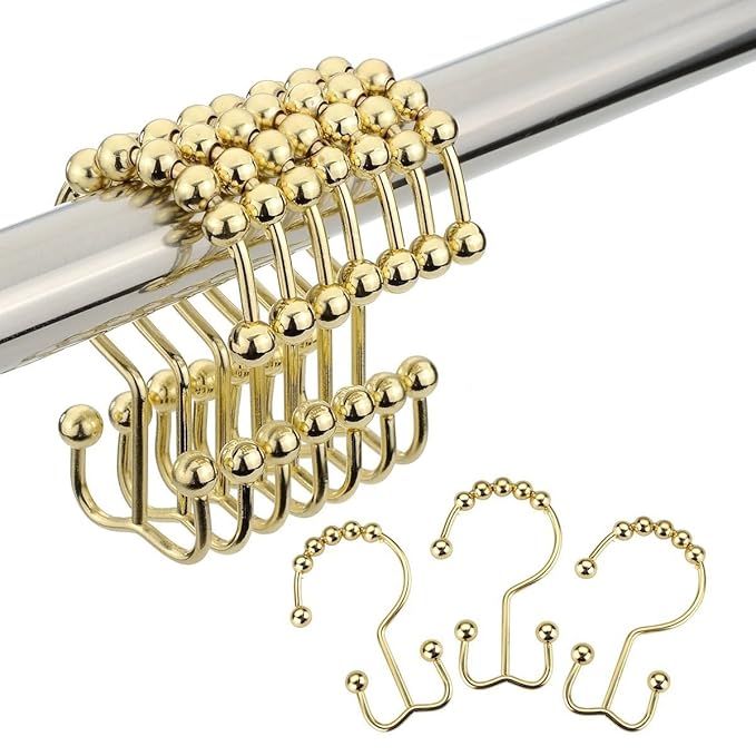 Set of 12 Amazer Metal Silver Rustproof Bathroom Brass Roller Shower