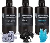 ELEGOO 3KG Water Washable 405nm Resin for LCD 3D Printing Ceramic Grey