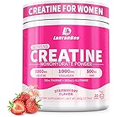 LanranBee Creatine HMB for Women 5g Micronized Creatine Monohydrate Powder with Collagen Pre Workout Supplement for Muscle Support Energy & Endurance Sugar Free,Strawberry Flavor 30 Servings