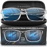 Stylish Blue Light Blocking Glasses for Women & Men – Helps Reduce Glare & Digital Eye Strain from Computers, Phones w/Case