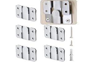 Flush Mount Bracket with Screws, 6 Sets of Hanging Buckles, Heavy Duty Interlocking Photo Frame Hook, Furniture Connector for