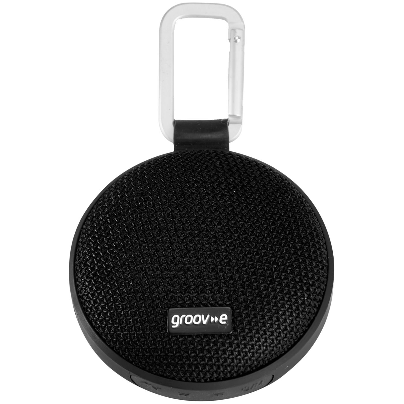 groov e WAVE I Wireless Bluetooth Speaker - Portable Travel Speaker with Carabiner Keyring Clip - 6 Hours Audio Playback, IPX4 Splash Proof - Black