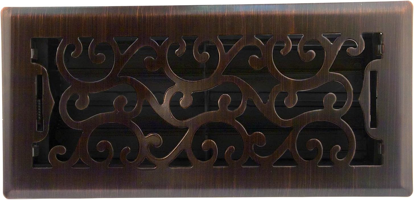 Accord AMFRRBC410 Charleston Floor Register, 4-Inch x 10-Inch(Duct Opening Measurements), Dark Oil-Rubbed - - 