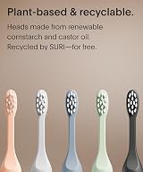 SURI Recyclable Plant-Based Toothbrush Heads Pack of 3 Winter Fern Compatible view 3