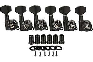 DOPRO Guitar Locking Tuners 18:1 Guitar Tuning Keys Pegs Locking Tuning Machines Heads for Strat/Tele/Les Paul Electric/Acoustic Guitars Black Right