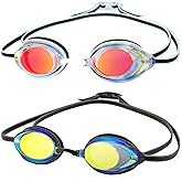 DARIDO Swim Goggles, Swimming Goggles 2 Pack UV Protection Anti Fog Swim Goggles for Adult, Men, Women, Youth