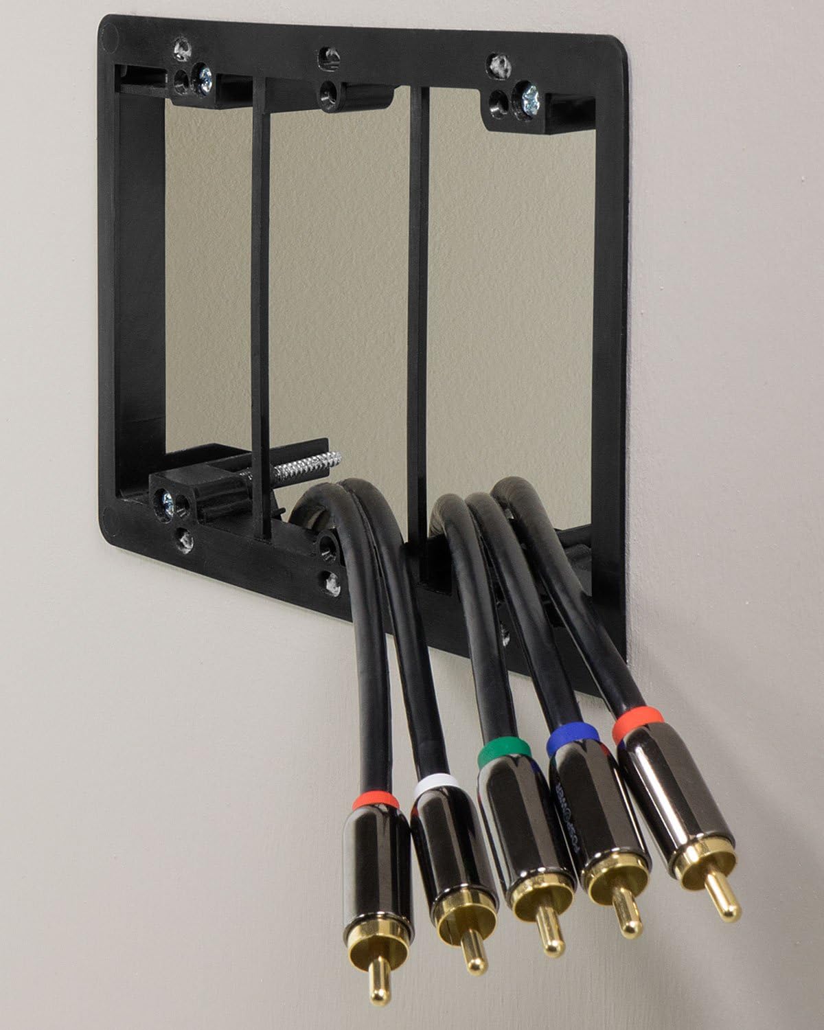 Fosmon Wall Plate Mounting Bracket, 3-Gang Low Voltage Wall Plate Mounting Bracket for Cables and Wires, Black, 3 Gang - Image 4