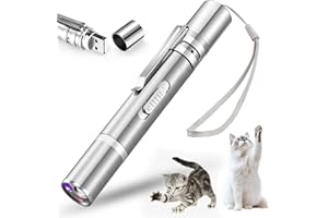 Koackl Cat Toy Pointer for Indoor, USB Rechargeable Toy, 3 Light Colors Cat Interactive Toys for Dogs, Cats, Pet Chase Toy for Fun Playing Training Exercise Indoors