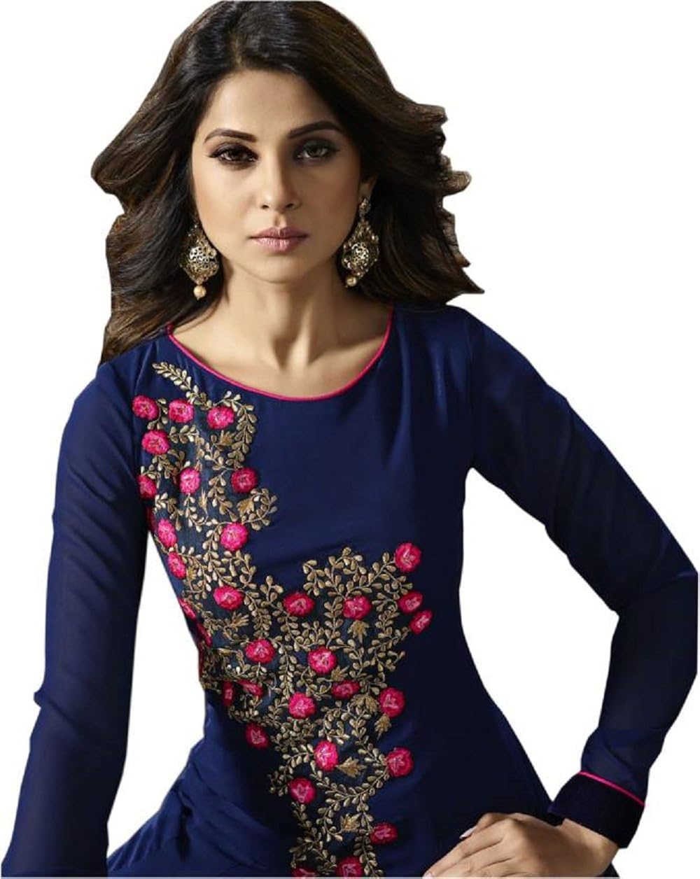 dream up fashion anarkali gown (blue)