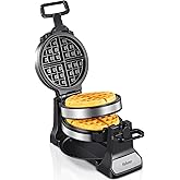 Belgian Waffle Maker with Double Waffle Plate, Yabano Rotating Waffle Iron with Nonstick Plates, Removable Drip Tray and Cool
