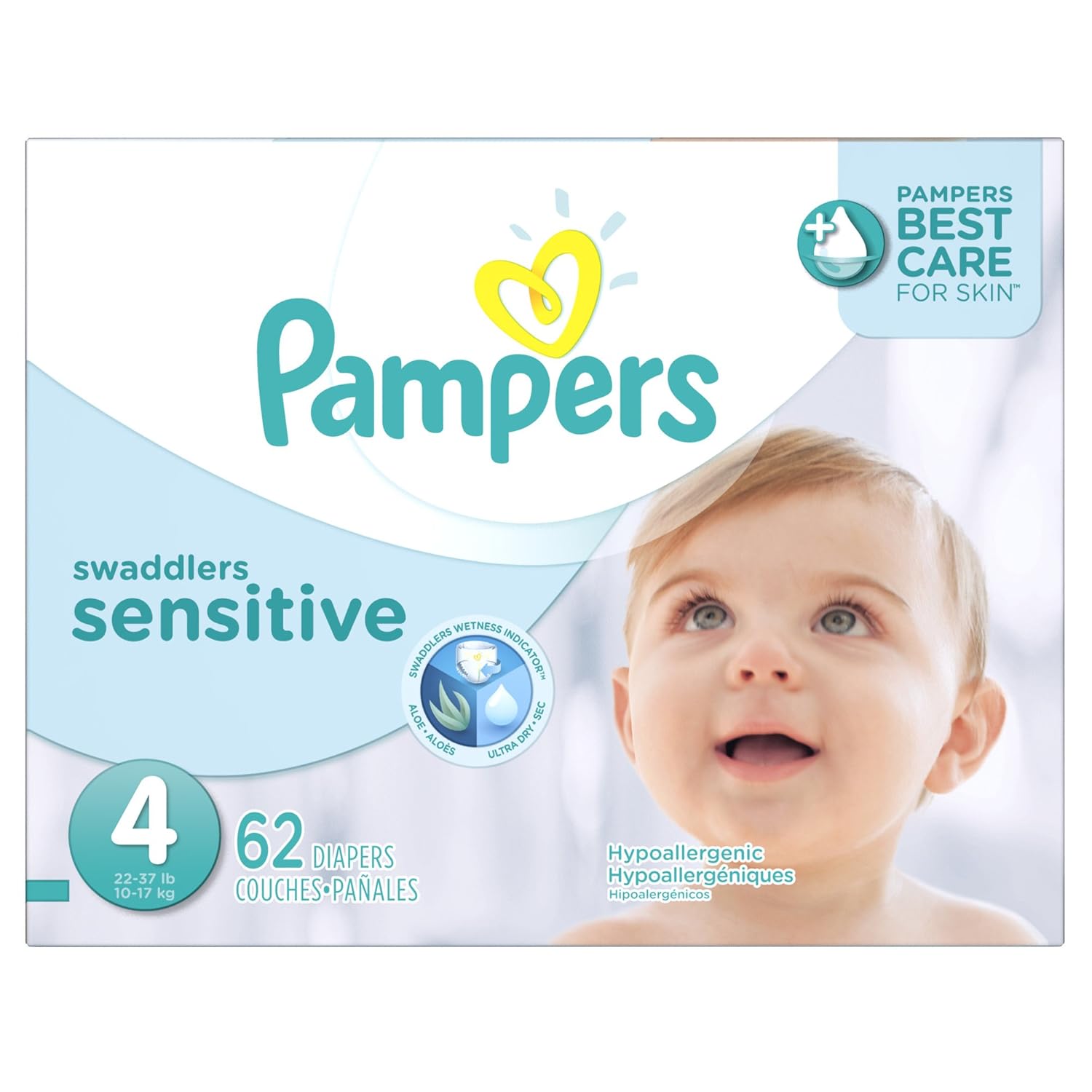 Pampers Swaddlers Sensitive Diapers Size 4 Super Pack 62 Count, 62