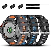 22mm Compatible with Garmin Fenix E/8/8pro AMOLED 47mm/Fenix 7/7 Pro/6/6 Pro/5/5 Plus Watch Band,Soft Quickfit Silicone Straps for Forerunner 970 965 955/Approach S70 47mm/tactix 8/quatix 7 8 47mm