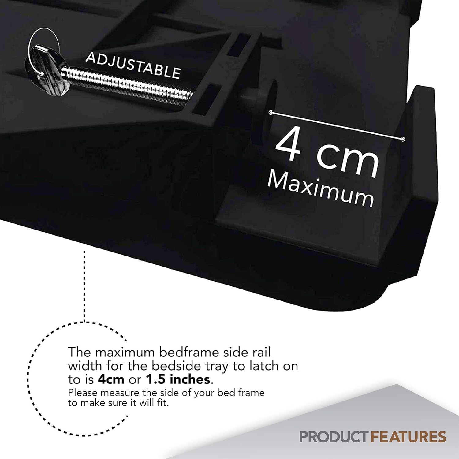 Bedside Shelf for Bed – College Dorm Room Clip On Nightstand with Cup Holder & Cord Holder - Nightstand for Students – Bunk Bed Shelf for Top Bunk – Kids Nightstand for Bedroom (Plastic, Black): Furniture & Decor
