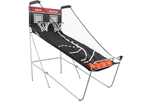 Carivia Dual Shot Basketball Arcade Game, Foldable Electronic Basketball Game for 2 Players with 8 Game Options,LED Scoring S