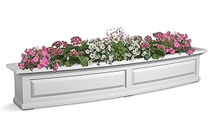 Mayne Nantucket 5-Foot Window Box – Self-Watering, Weather-Resistant Planter for Flowers – Durable Design for Outdoor Use, Perfect for Windows, Railings, or Fences