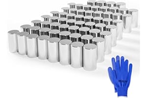 HQALTY 60Pcs Lug Nut Covers 33mm Cylinder Nut Covers ABS Chrome Plastic Anti-Rust Thread-on Nut Cover Caps for Semi Trucks