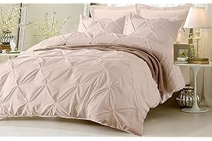 BLUEMOON HOMES Egyptian Cotton Duvet Cover Cal King Pinch Pleated 800 Thread Count 100% Egyptian Cotton Long Staple Quilt Cover King Size 1 Piece Silky Soft Breathable with Hidden Zipper Closure Duvet Cover (Blush)