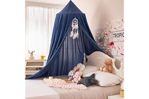 dix-rainbow Princess Decor Canopy for Kids Bed, Soft and Durable Bed Canopy for Girls Room Tent Canopy Dreamy Mosquito Net Bedding, Children Reading Nook Canopies Indoor(Blue)