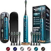 Wagner Stern IntelliBrush Series Whitening Electric Toothbrush with Pressure Sensor. Offers 4 Brushing Modes, 3 intensities, 8 Soft Brush Heads, and a Luxury Travel case.