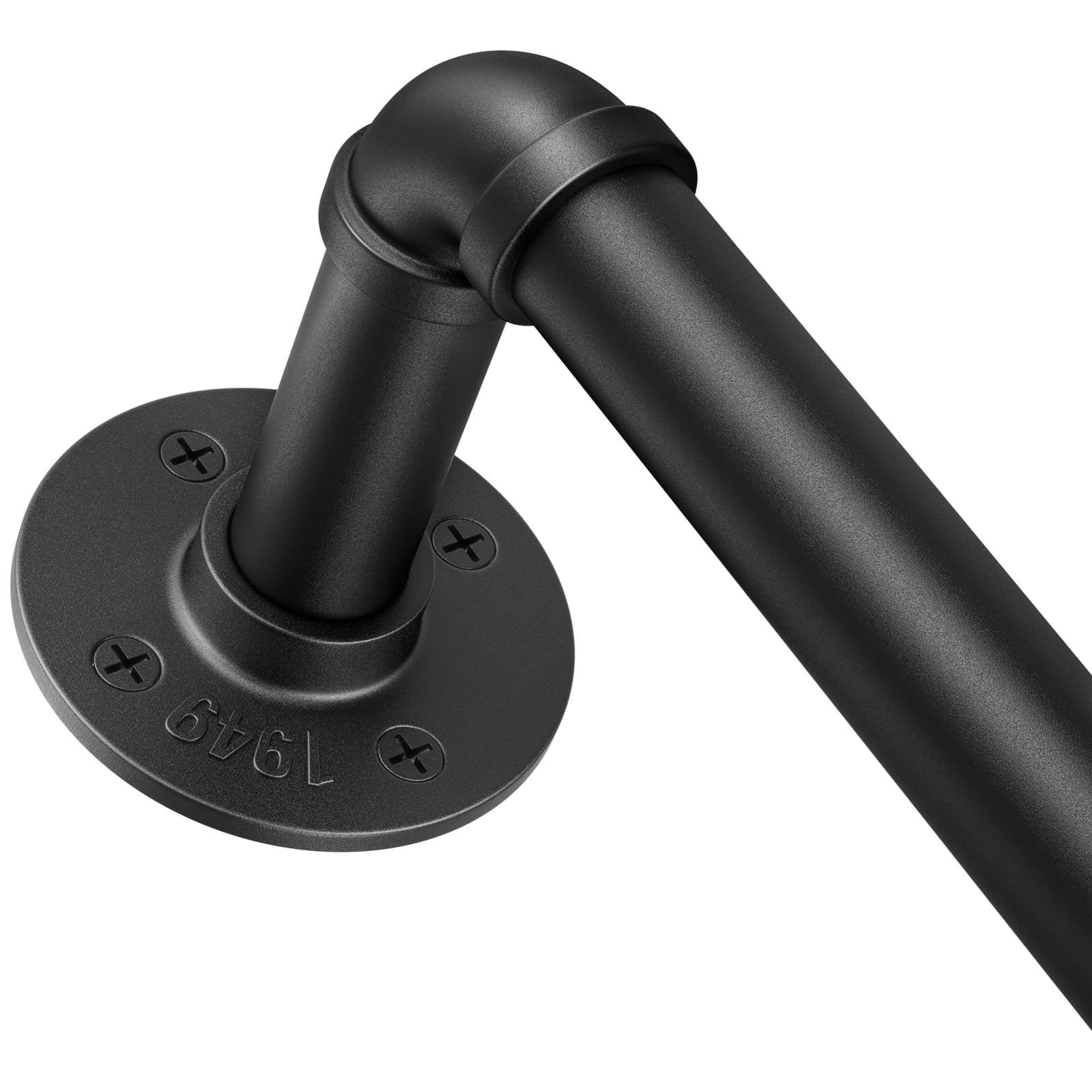 Photo 1 of 1 Inch Heavy Duty Blackout Curtain Rods for Windows, Industrial Pipe Wrap Around Room Divider Decorative Curtain Rods Wall Mount & Ceiling Mount, Black, 72-144 Inch