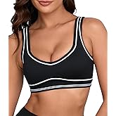 Move With You Women Sweetheart Padded Sports Bra- Workout Fitness Square Neck Low Back Yoga Bra