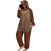 Très Chic Mailanda Unisex Fleece Animal Adult Onesie Costume Pajamas Zip Up Plush Sleepwear Loungewear
