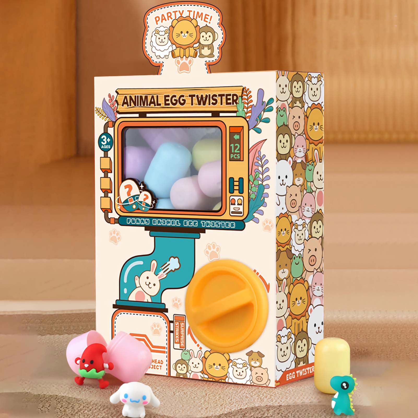 Lalvilaiy Mini Vending Machine Kids Toys Claw Machine Dragon Egg Twist Toy,Interactive Creative Surprise Eggs with Toys Inside,Perfect for Birthdays, Halloween Christmas easter egg hunt gift (yellow)