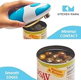 Kitchen Mama Auto Electric Can Opener Sky Blue, Battery Operated, Hands Free view 3