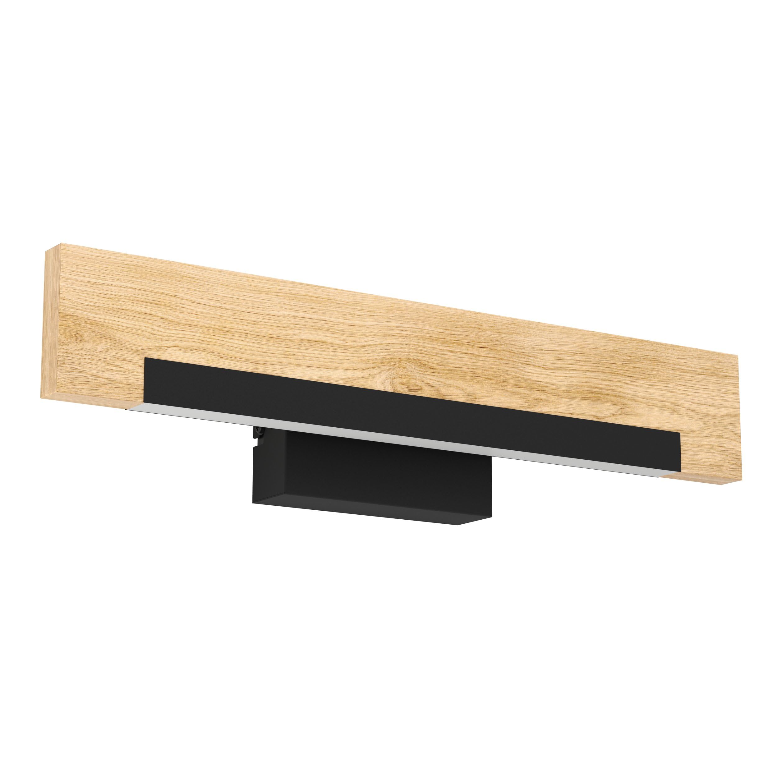 Eglo LED Indoor wall lightCamacho, dimmable wall lamp, Living Room and Hallway Lighting Made of Steel, Wood and Plastic, Black, Natural, White, FSC Certified