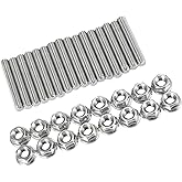 Partuto 16pcs Stainless Steel Exhaust Manifold Bolt Stud Hardware for Ford 4.6 5.4 Liter V8 2 Manifolds Replacement