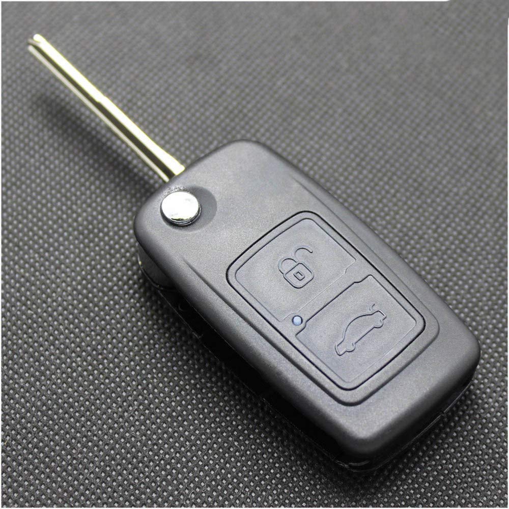 SDKLNW Car Key Case 2 Buttons Uncut Brass Blade Modified Remote Key ABS Shell 1PC,for Chery A5 FULWIN TIGGO E5 A1
