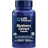 Life Extension Blueberry Extract Capsules, supports cognitive & memory health, helps maintain already-healthy cholesterol levels, fights oxidative stress, gluten-free, non-GMO, vegetarian, 60 capsules