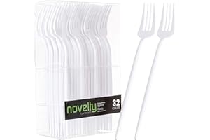 Novelty Modern Flatware, Cutlery, Salad forks Luxury White 32 Count