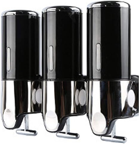 Amazon Minori ソープディスペンサー 壁掛け 手動 浴室 洗面所 詰替え シャンプー おしゃれ ブラック シングル3連 500m 3 ソープ シャンプー用ディスペンサー ホーム キッチン オンライン通販