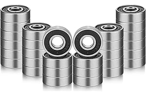 Tondiamo 30 Pcs 608RS Bearings Bulk Skateboard Bearing Double Rubber Sealed Deep Groove Ball Axletree for Skateboards Inline 