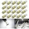 Boodled 20 x T10 RV Trailer 921 192 1206 42-SMD 12V Car Backup Reverse LED Bulbs 6000k Super White / 3500K Warm white.(20Pcs