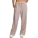 RBX Women's Sweatpants with Pockets, Soft Plush Full Length Wide Leg Lounge Pants Relaxed Fit Yoga Pants with Wide Waistband
