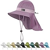 Sukeen Cooling Sun Hat for Men Women UPF50+ Wide Brim Fishing Hat with Neck Flap Adjustable Foldable Bucket Hat for Hiking