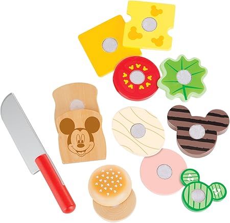 Amazon Melissa Dougディズニーミッキーマウスクラブハウス木製スライス スナックサンドイッチplay Foodセット ままごと ごっこ遊び おもちゃ