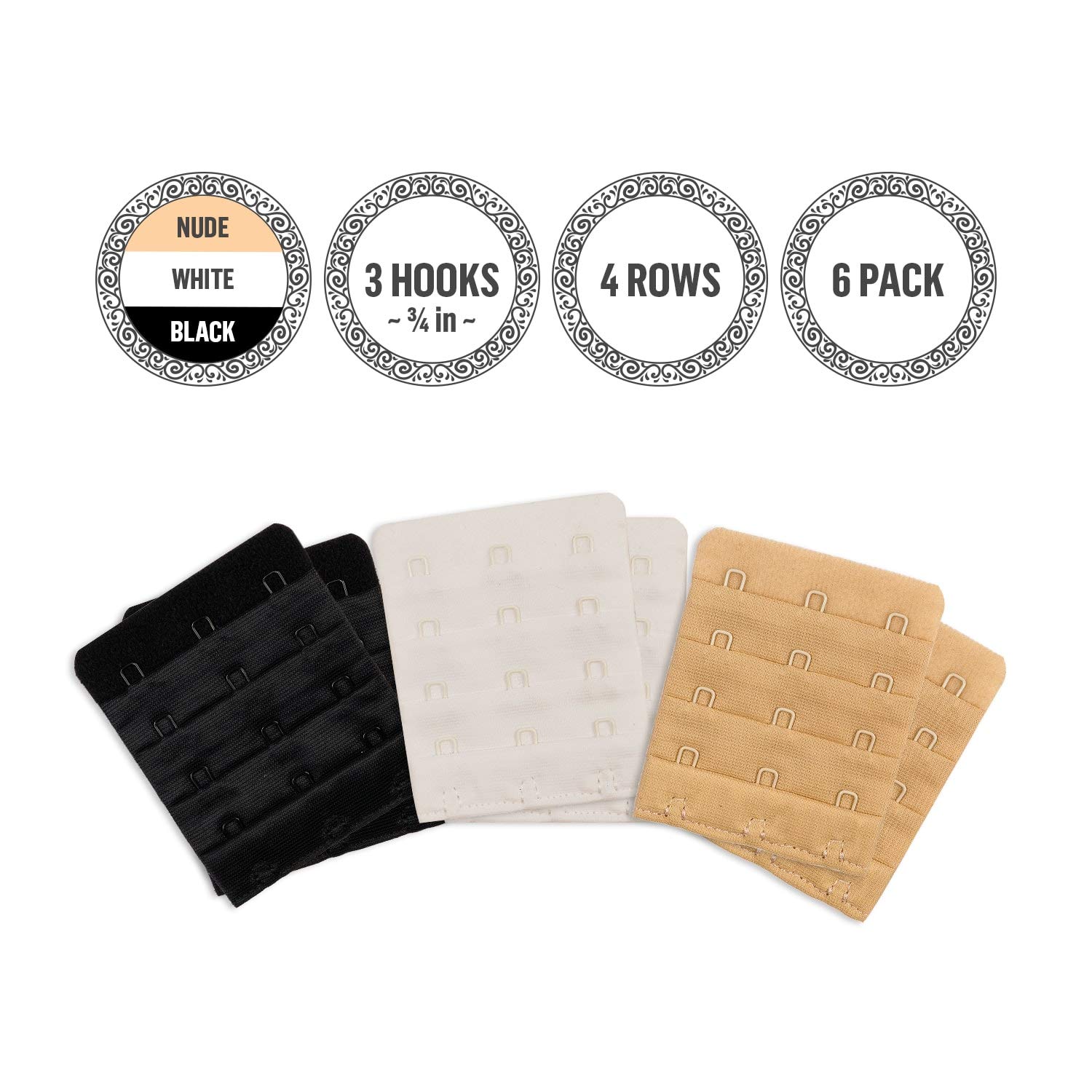 Bra Extender 22 pcs Women Ladies Assorted Colors 3Hook 3 Rows Spacing