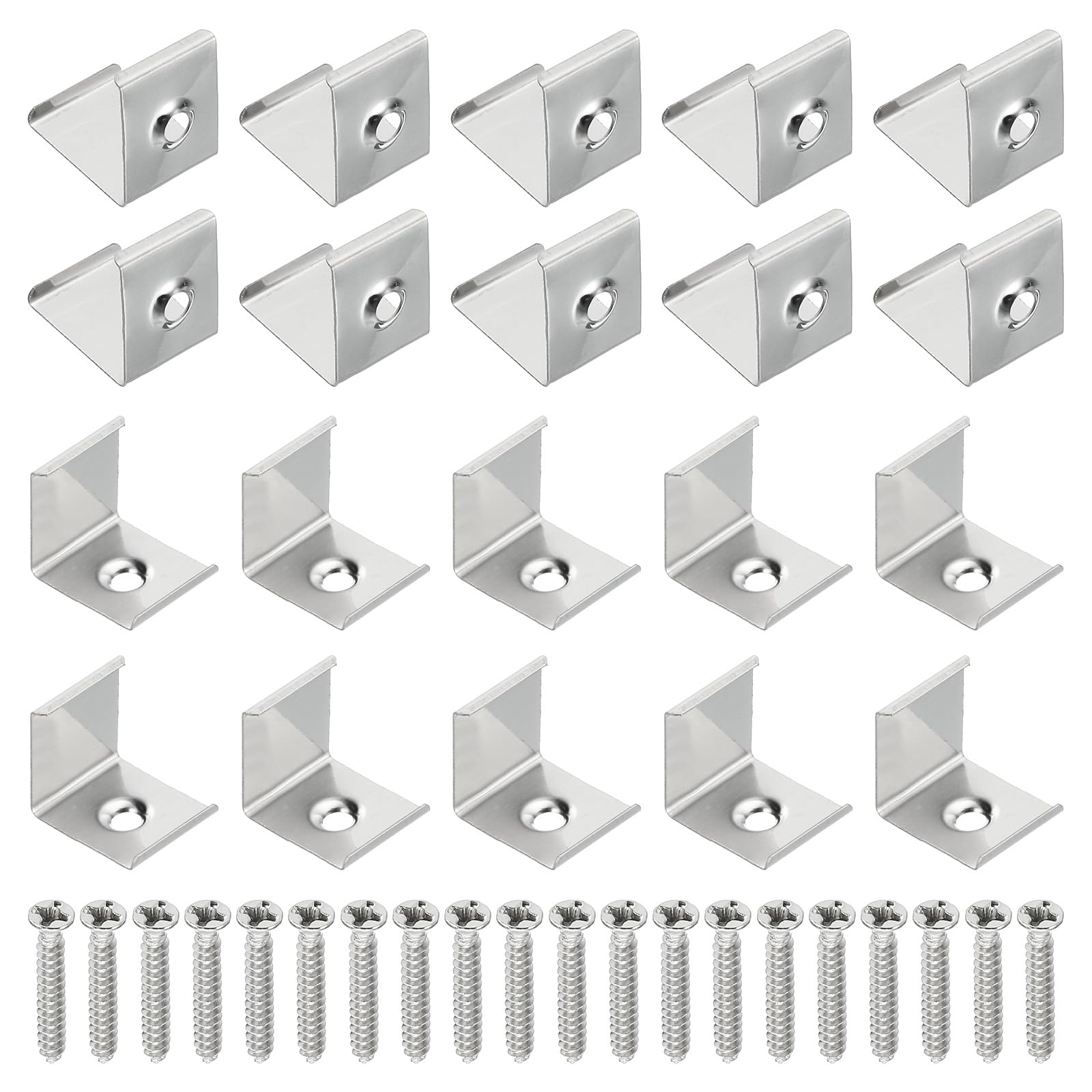 Photo 1 of PATIKIL LED Strip Clips, 30pcs Stainless Steel Mounting Brackets Fixing Clip Clamp Support Holder for 16mmx16mm V Shaped Aluminum Channel LED Strip Lighting