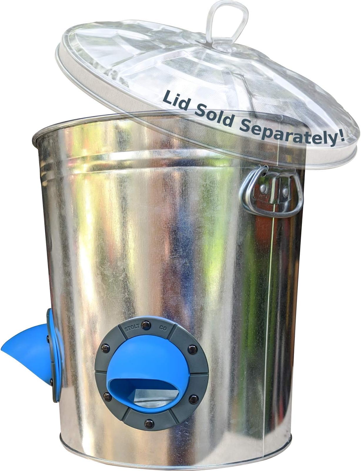 STOLTCO Bucket Poultry Feeder - Durable No Waste Feeder Holds 22lbs Feed Galvanized Steel (This Listing Bucket+Ports - Lid Sold Separately)