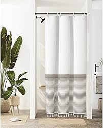 Seasonwood Half Shower Curtain with Tassels 36Wx72H