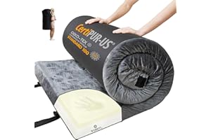 WDBBYL Portable Memory Foam Sleeping Mattress Foldable Roll Up Outdoor Tent Camping Mats | Indoor Floor Pad, Guest Bed with C