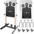 Guyuyii H Shape Target Stands for Shooting Range - Adjustable Width, Portable, Ideal for USPSA, IPSC, IDPA Practice - with Metal Clips and Ground Stakes for Paper Targets, Cardboard Silhouette