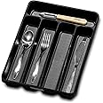 madesmart Premium Antimicrobial Classic Mini Silverware Tray, Soft Grip, Non-Slip Kitchen Drawer Organizer, 5 Compartments, Multi-Purpose Home