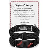 VNOX Baseball Gifts for Boys Men Coach Team Kids Son Sports Lover Teens Players Team Party Favors Accessories Adjustable Baseball Bracelet Religious Christian Bible Verse Bracelet Jewelry Gift