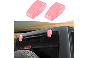 SQQP Rear Tail Window Hinge Decorative Cover Trim Compatible with 2007-2018 Jeep Wrangler JK JKU Exterior Accessories (Pink)