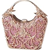 CORIOS Women Rhinestone Evening Bag Sparkly Sequin Purse Crystal Clutch Bag Bridal Wedding Handbag Glitter Shoulder Bag