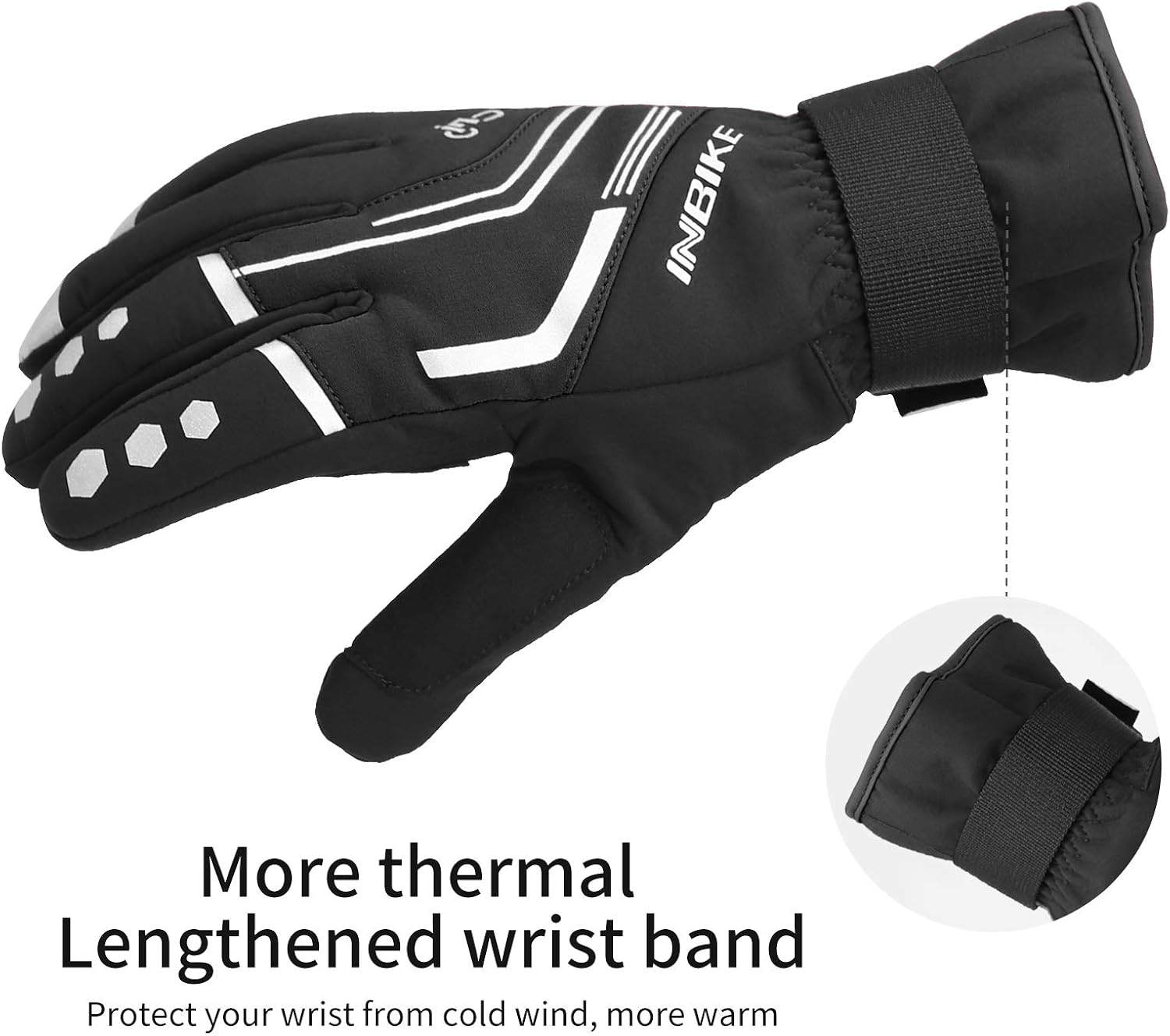 INBIKE Cycling Gloves for Men Winter Windproof Reflective Thermal Gel Pads Touch Screen : Clothing